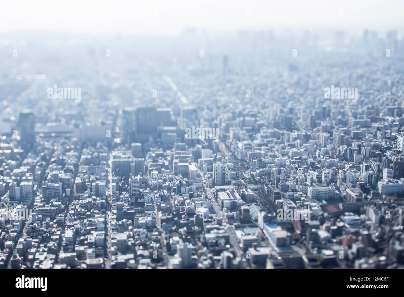 Tilt-Shift Vogelperspektive des Stadtbildes Tokyo, Tokyo, Japan Stockfoto