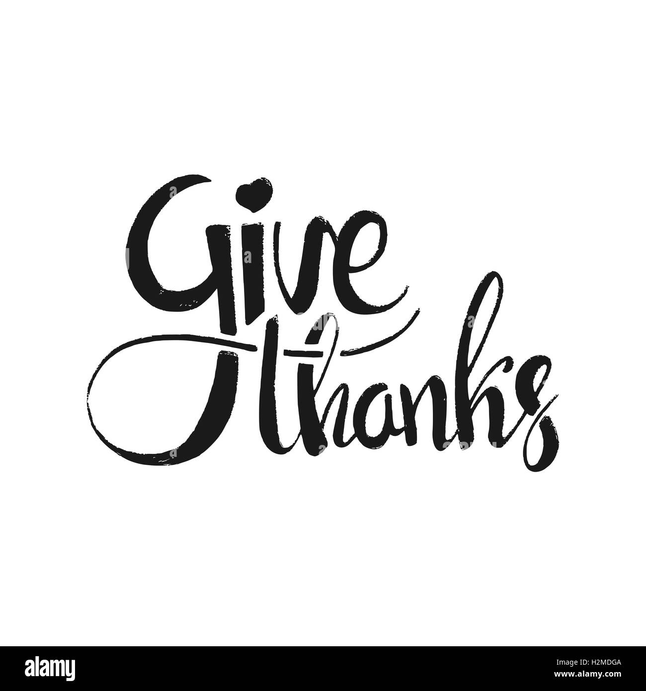 Danke-Schriftzug. Happy Thanksgiving Day. Moderne Vektor handgezeichnete Kalligraphie isoliert auf weißem Hintergrund für Ihr design Stock Vektor