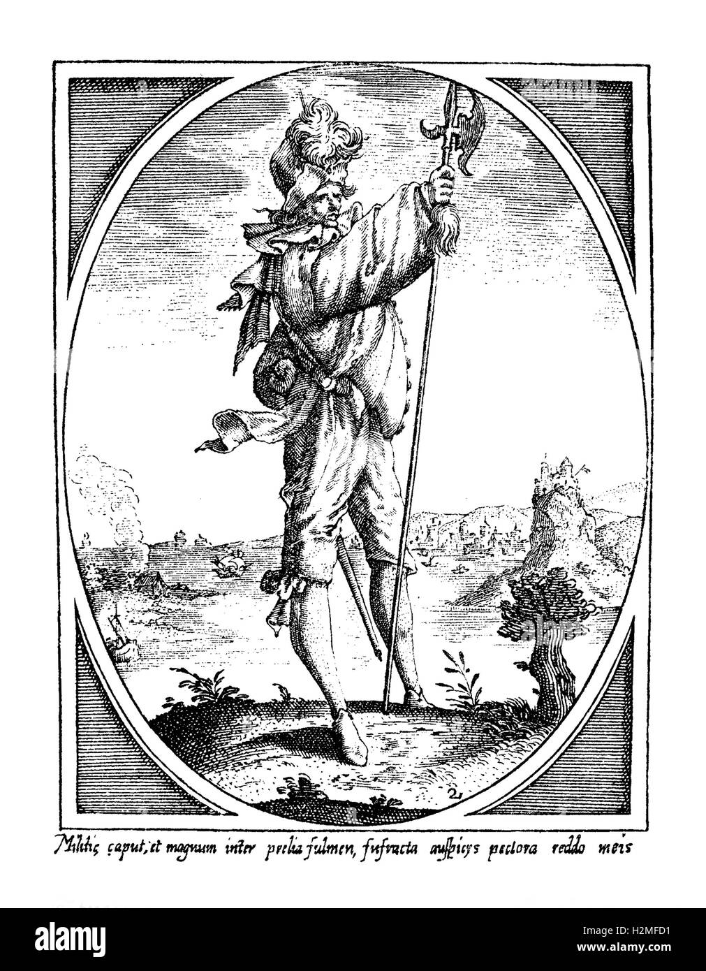 Söldner am Ende des XVII. Jh. Stockfoto