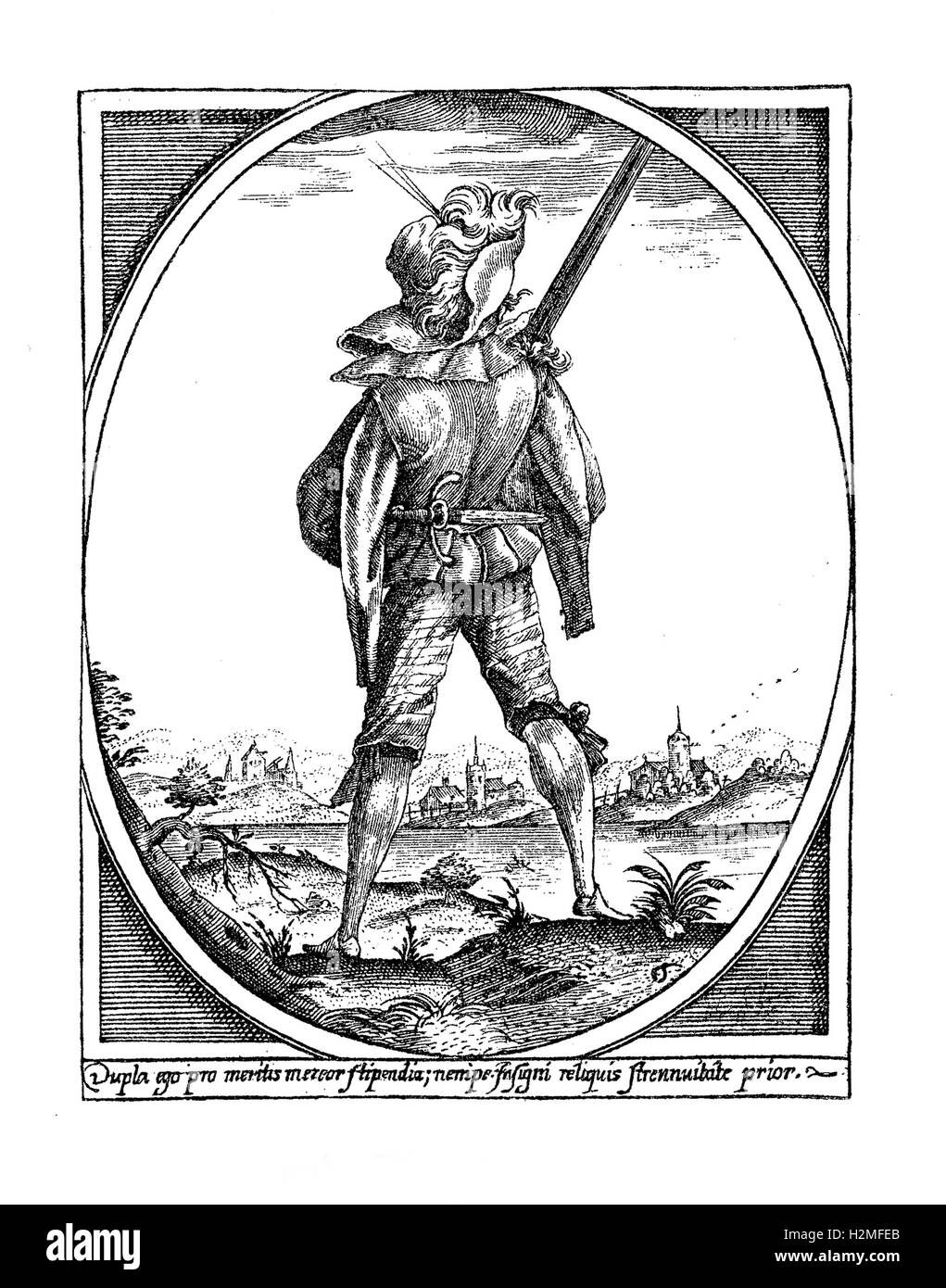 Söldner am Ende des XVII. Jh. Stockfoto