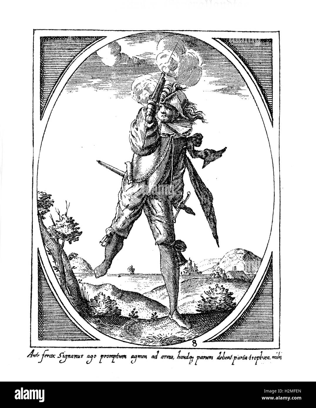 Söldner am Ende des XVII. Jh. Stockfoto