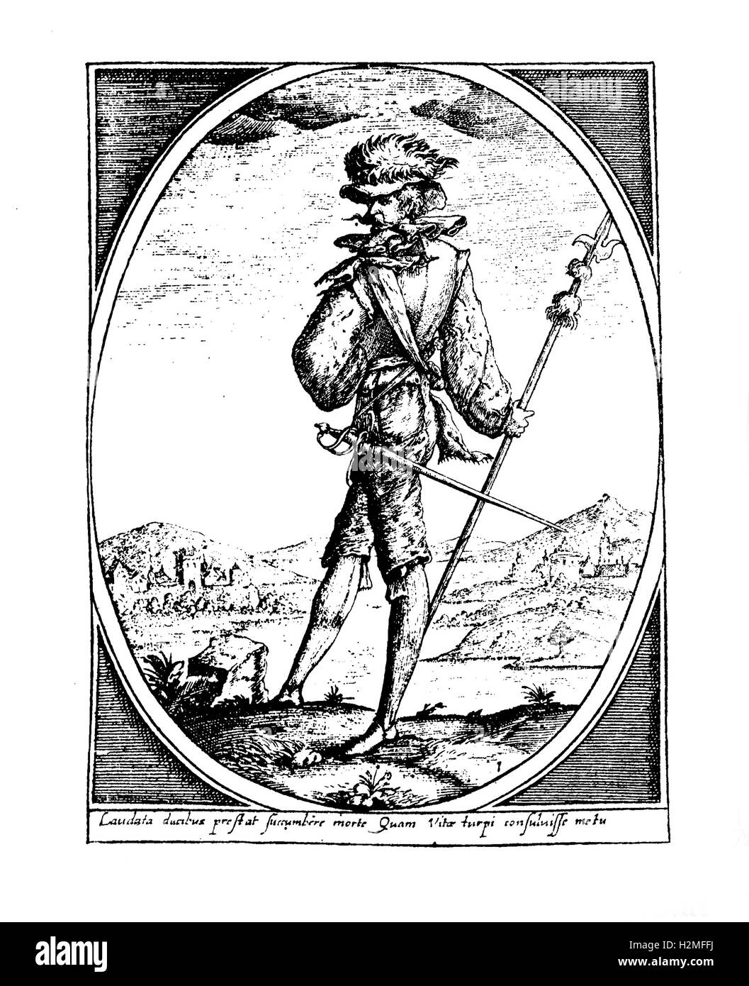 Söldner am Ende des XVII. Jh. Stockfoto