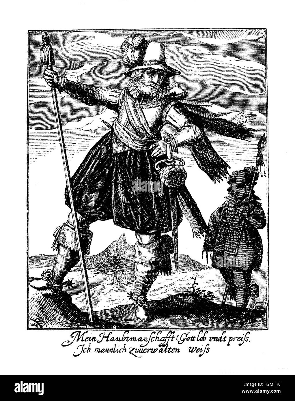 Dreißig Jahre Krieg Soldat, Mitte XVII Jahrhundert Stockfoto