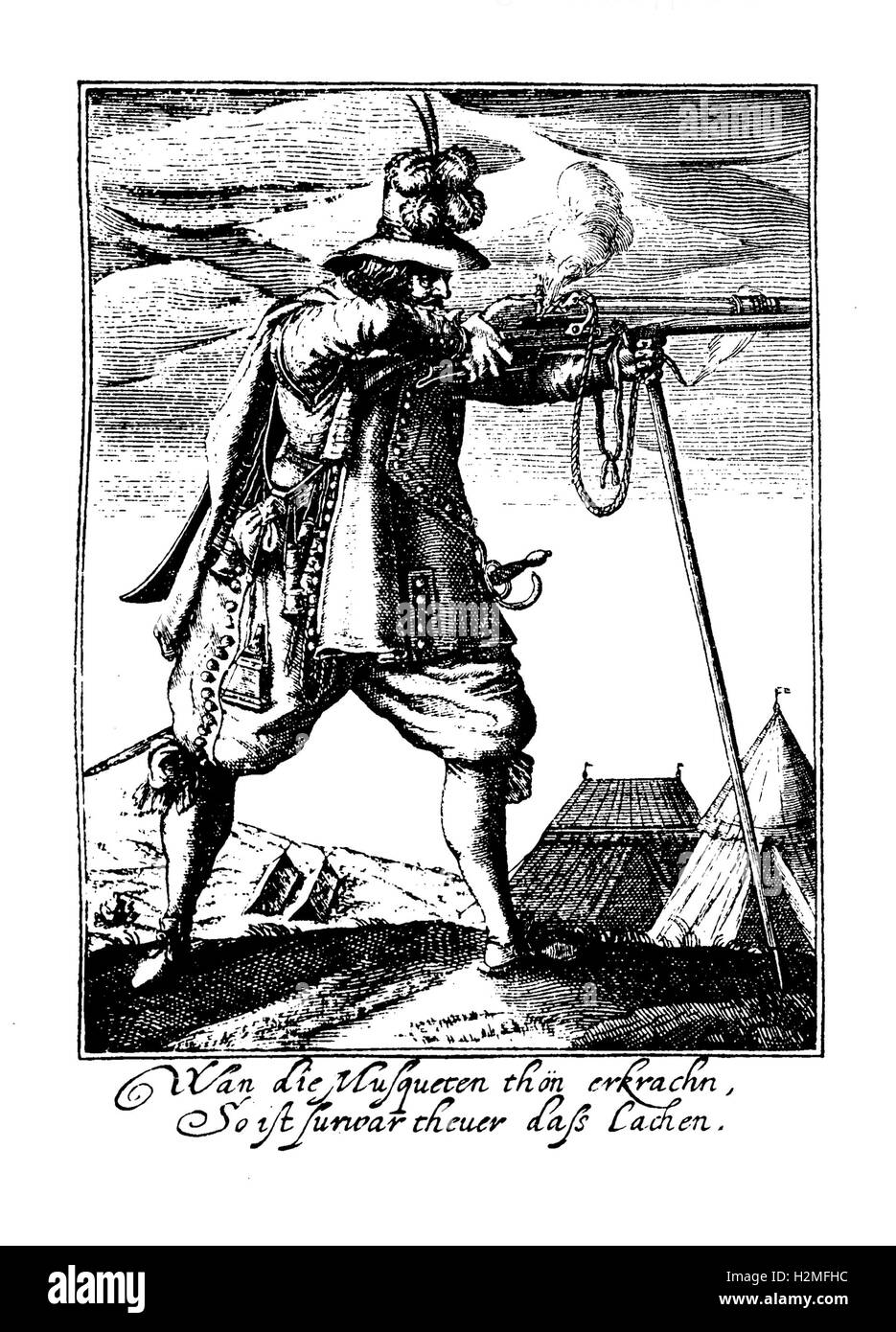 Dreißig Jahre Krieg Soldat, Mitte XVII Jahrhundert Stockfoto