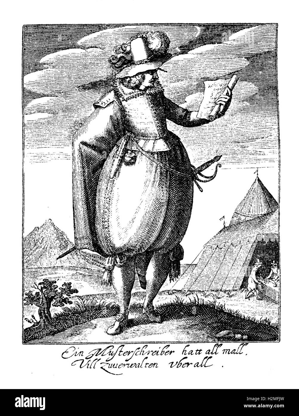 Dreißig Jahre Krieg Soldat, Mitte XVII Jahrhundert Stockfoto