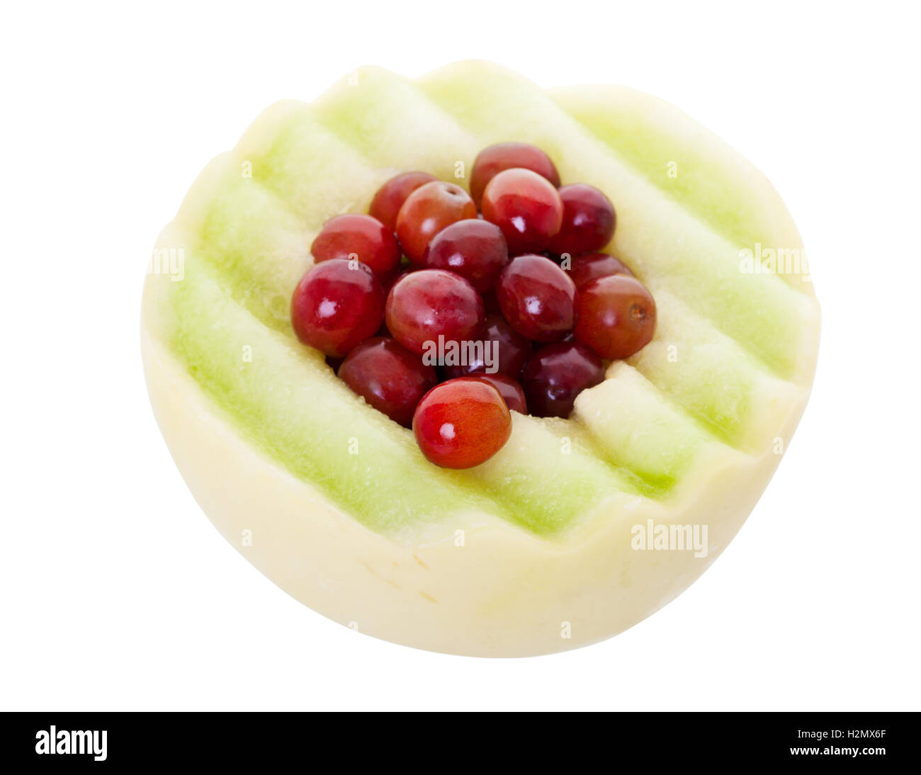 Honigmelone und Trauben mit Clipping Path Stockfoto