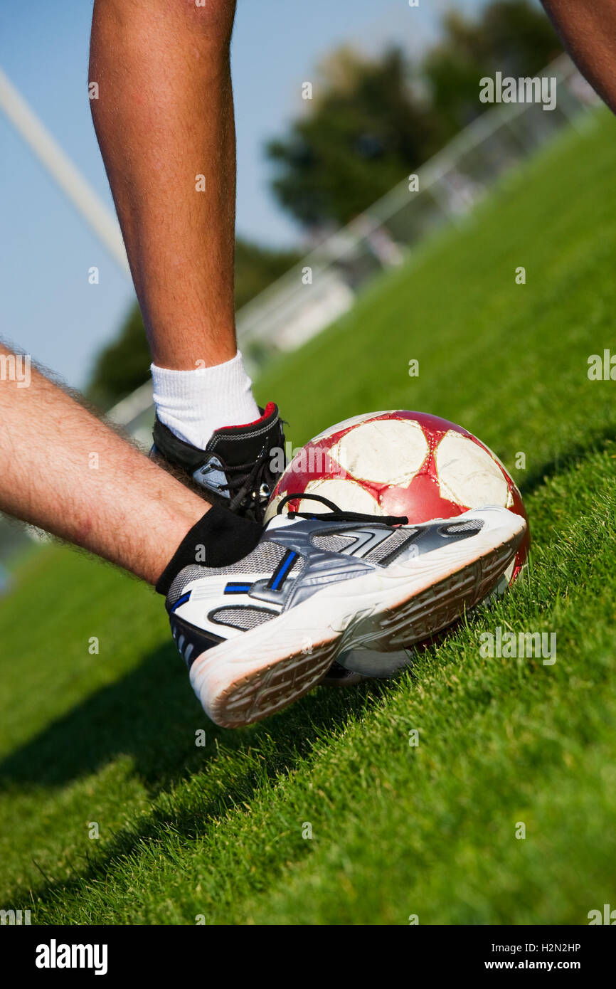 Fußball-Füße Stockfoto