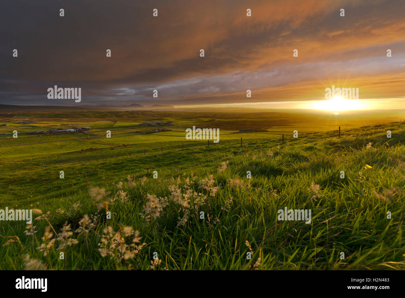 Orkney Inseln Sonnenuntergang Stockfoto