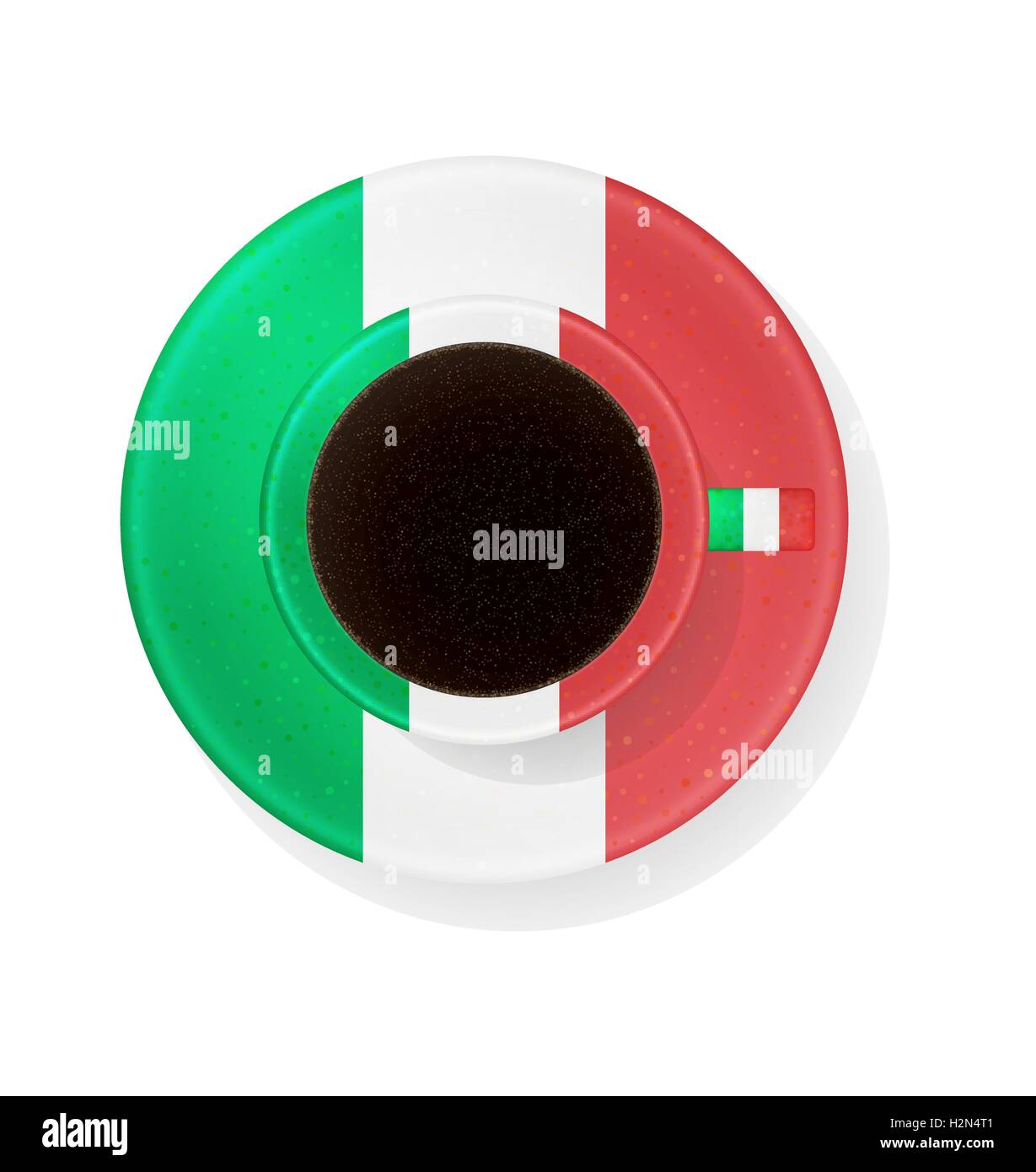 Tasse mit Farben der italienischen Flagge Kaffee Stock Vektor