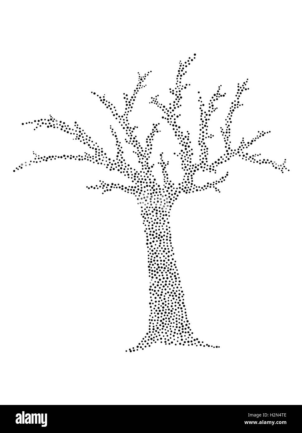 Baum erstellt von Punkten Stock Vektor