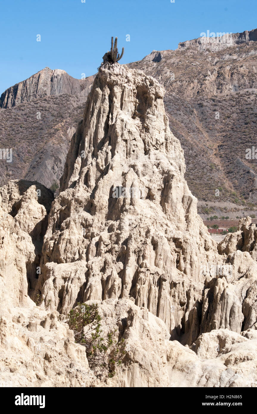 Erodierte Badlands von Valle De La Luna, La Paz, Bolivien Stockfoto