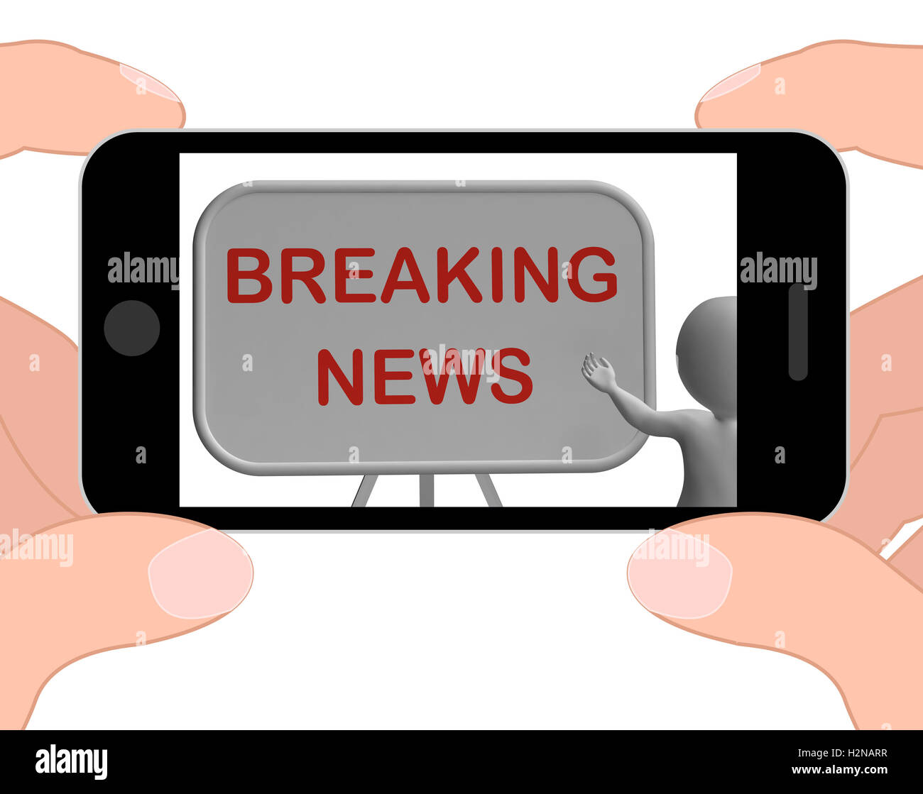 Breaking News Telefon zeigt große Entwicklungen und Bulletin Stockfoto