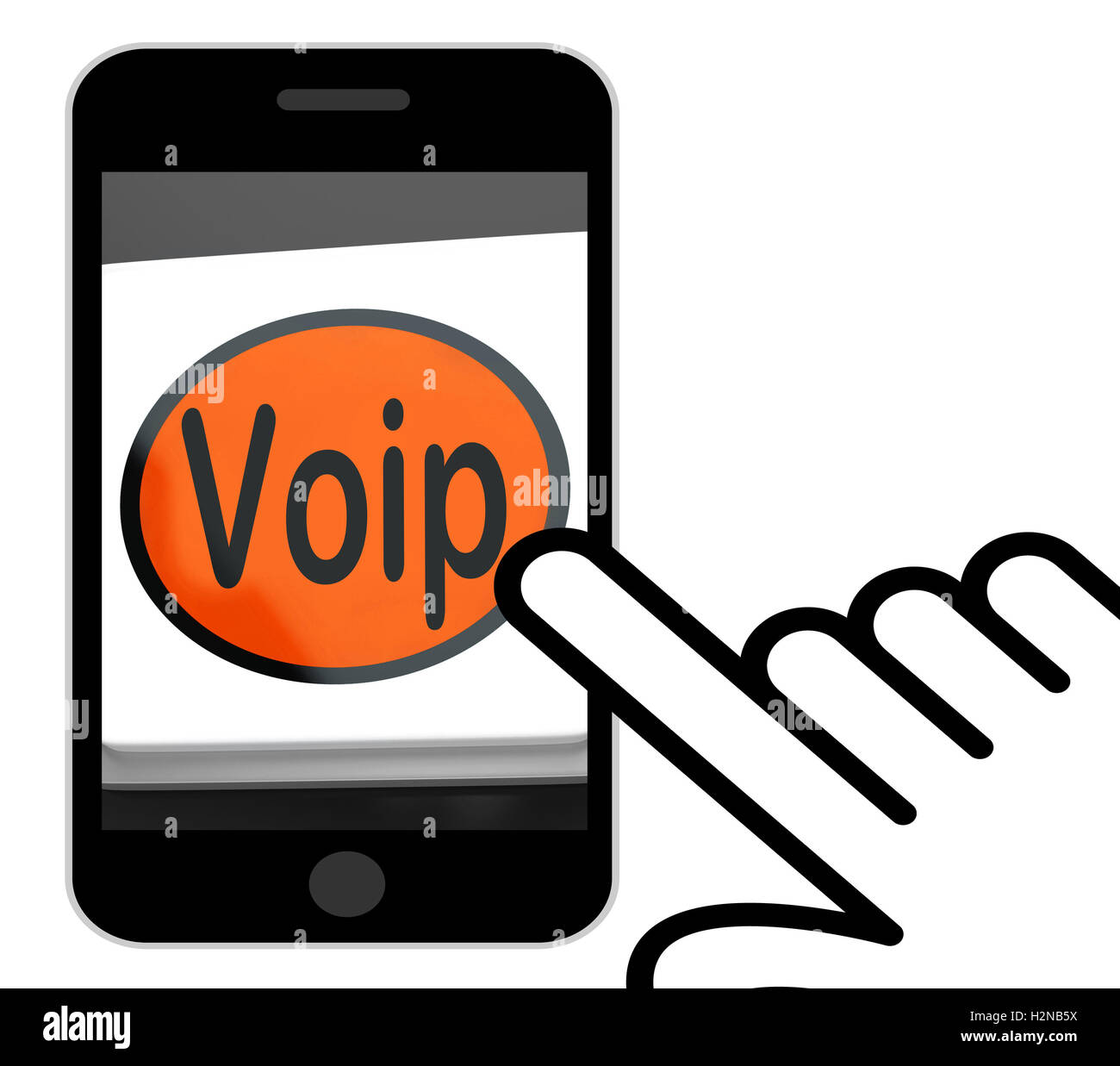 VoIP-Taste Anzeige Stimme über Internet Protocol oder Breitband-Telefonie Stockfoto