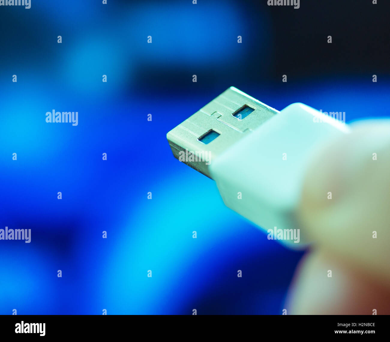 USB-Kabel für Anschluss des Computers und Interconnect Stockfoto