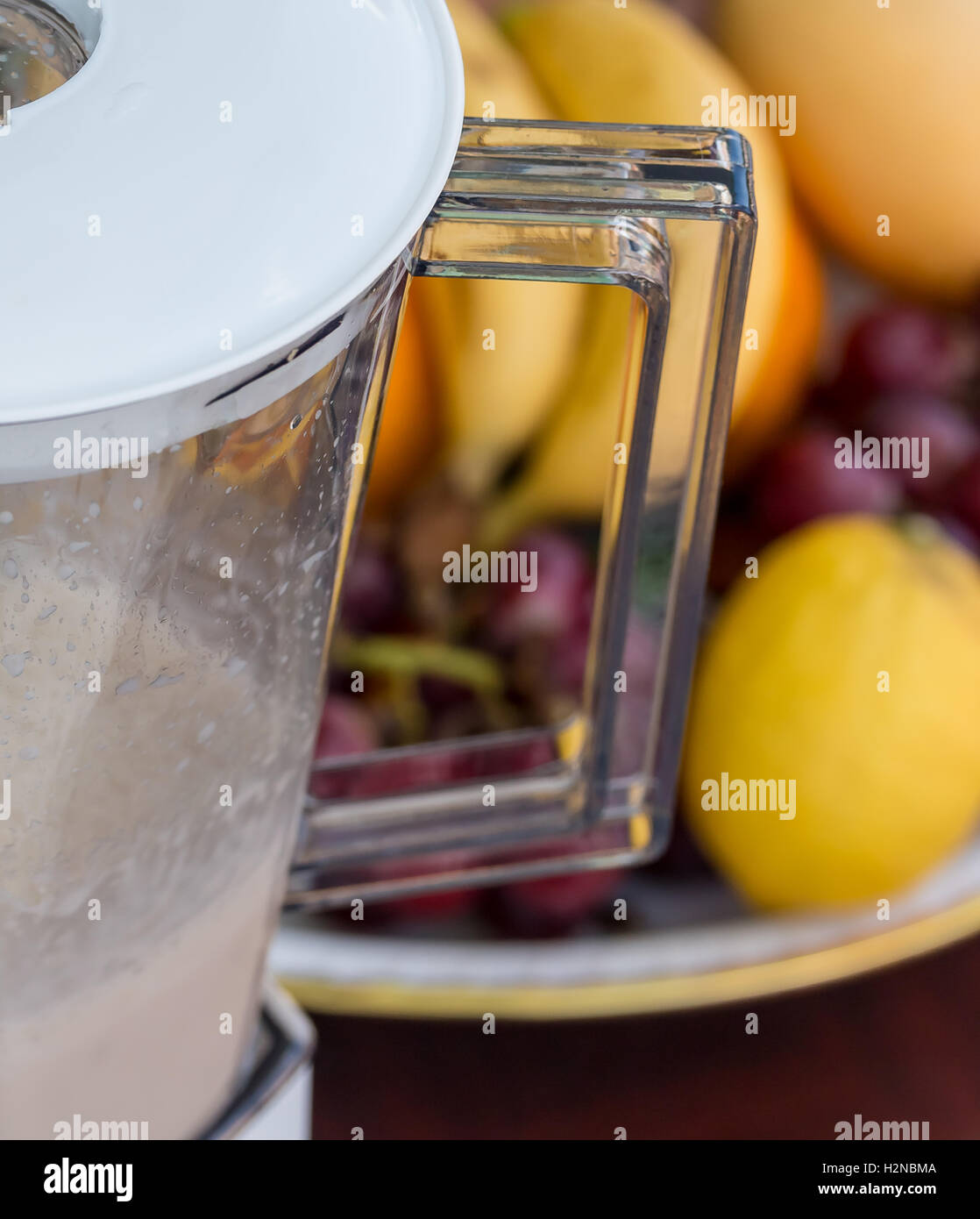 Frucht-Smoothie Angabe saftige Erfrischung und Getränke Stockfoto