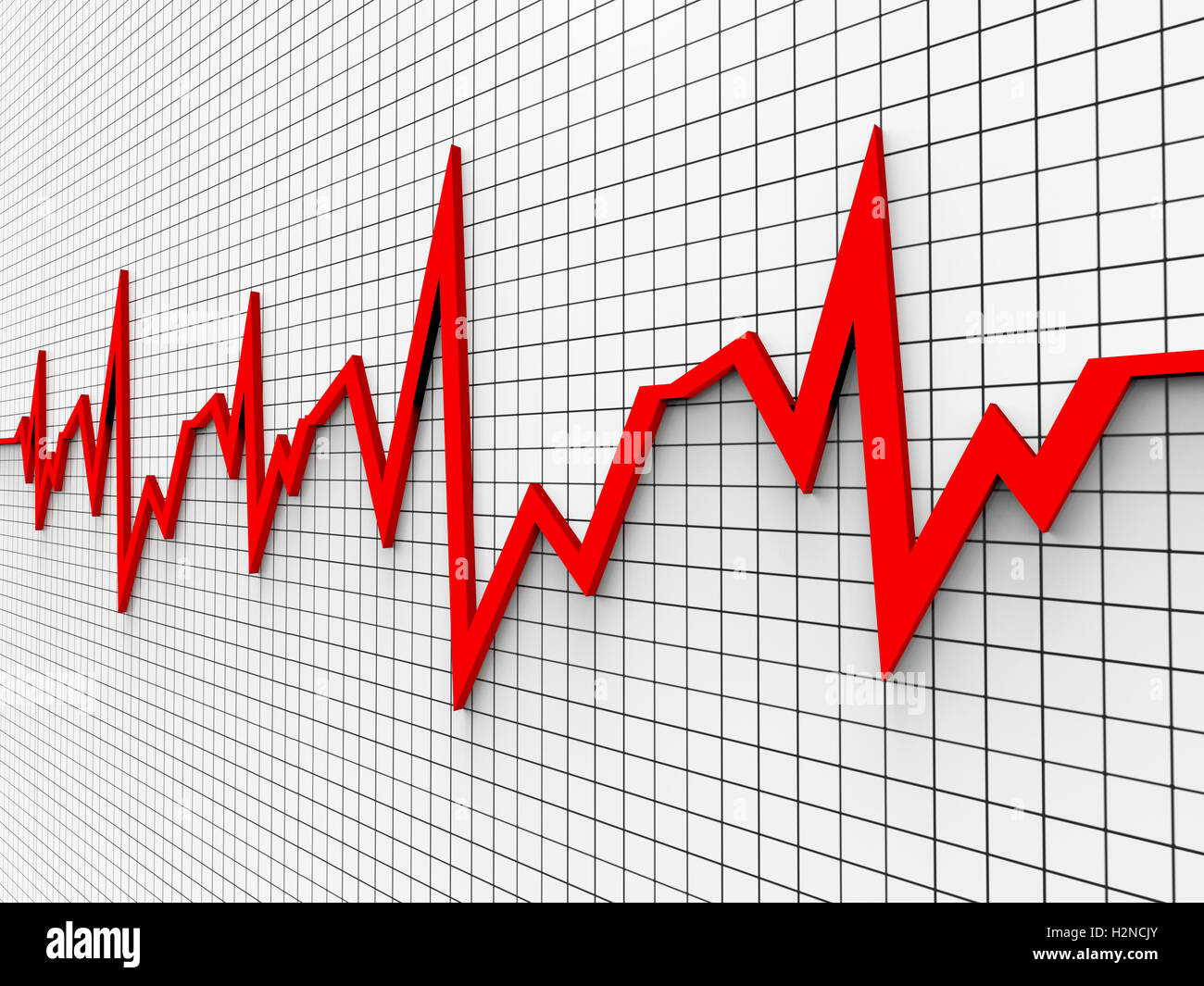 Herzschlag Diagramm Bedeutung Pulslinie und Herz- Stockfoto