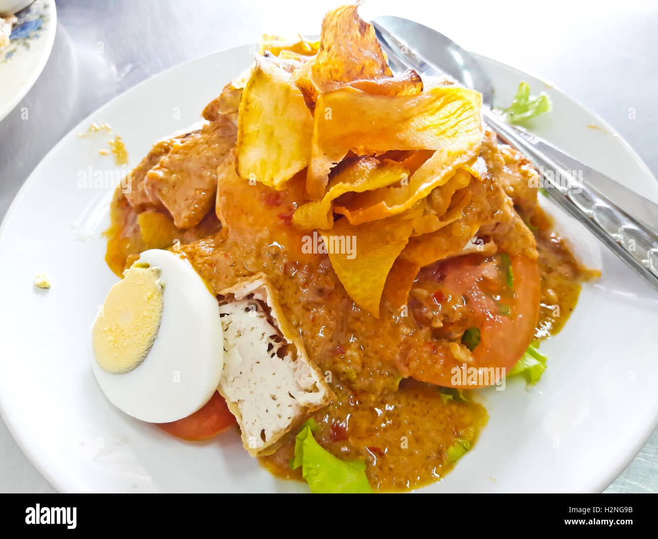 Indonesische vegetarische Kost Gado Gado Stockfoto