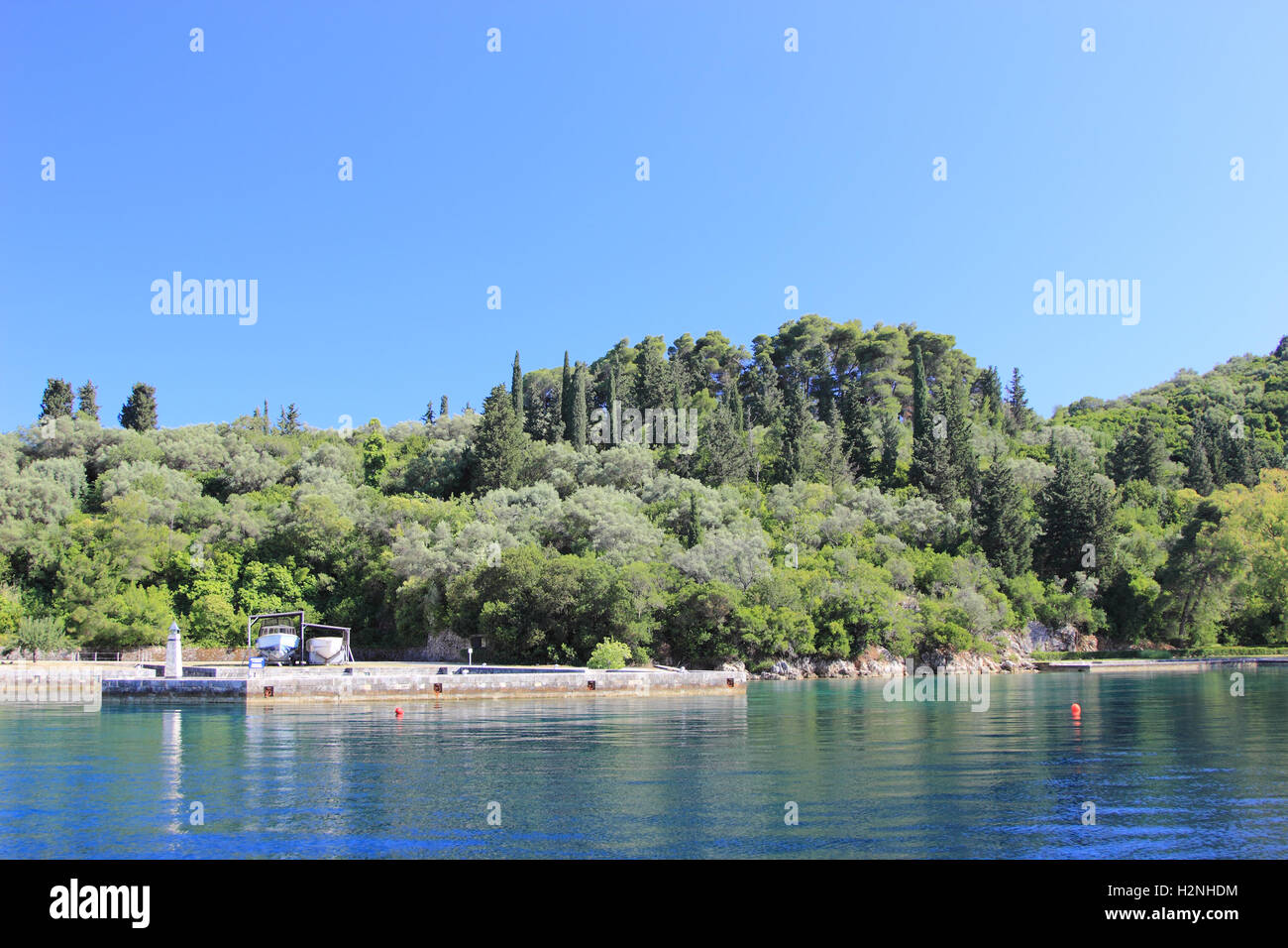 Der Skorpion-Insel in Nidri Lefkada Griechenland Stockfoto