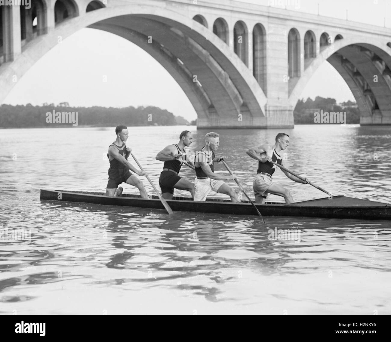 Potomac Boot Club Kanu Crew, Washington DC, USA, National Photo Company, Juni 1925 Stockfoto