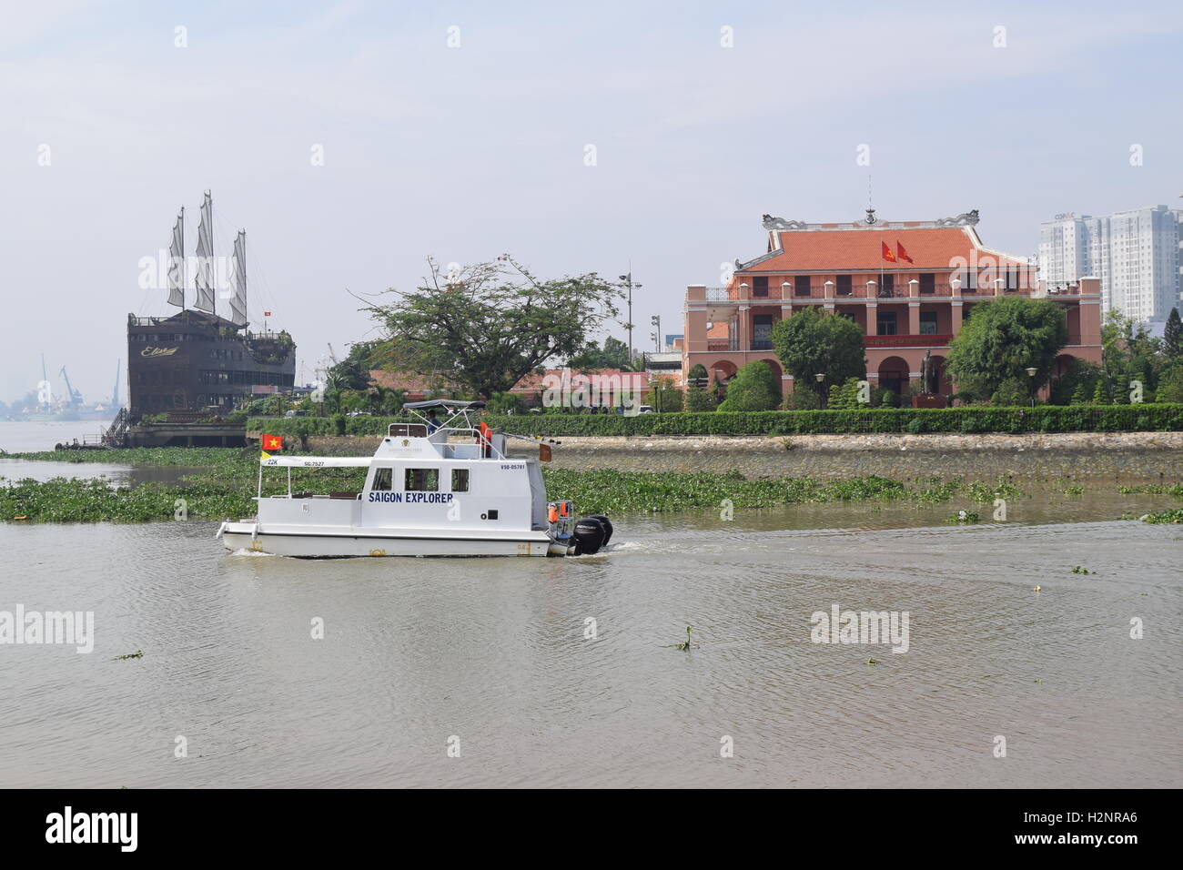 Tourismus-Schiff und Stadtmuseum Buiding in Ho-Chi-Minh-Stadt Stockfoto