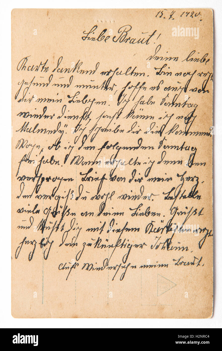 Handschriftliche alte Post-Post-Brief. Vintage-Papierhintergrund. Digital Scrapbook Textur Stockfoto