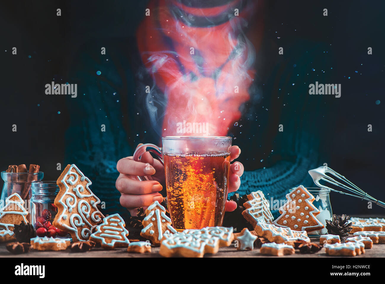 Weihnachtsplätzchen-Nacht Stockfoto