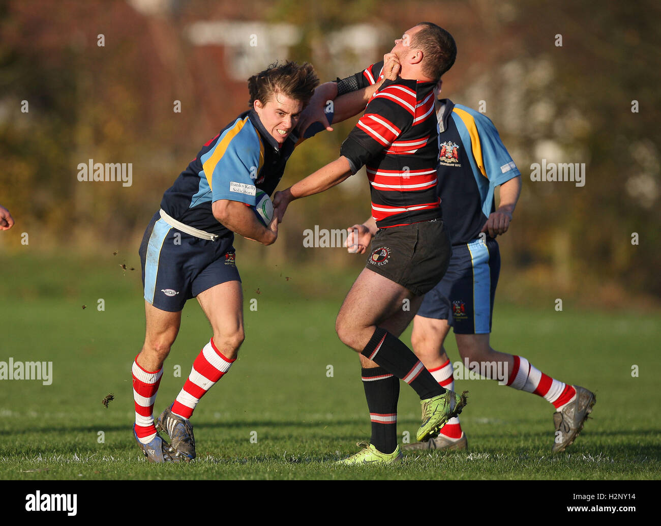 Luke Taylor in Aktion für alte Cooperians - alte Cooperians RFC Vs Millwall RFC - Essex-Rugby-Liga - 11.07.09 Stockfoto