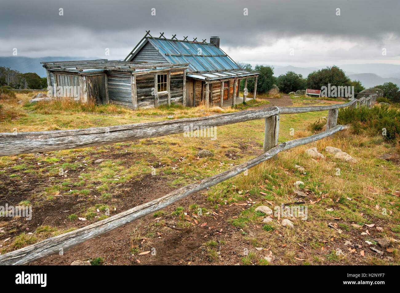 Berühmte Craig Hut aus dem Film "The Man from Snowy River". Stockfoto