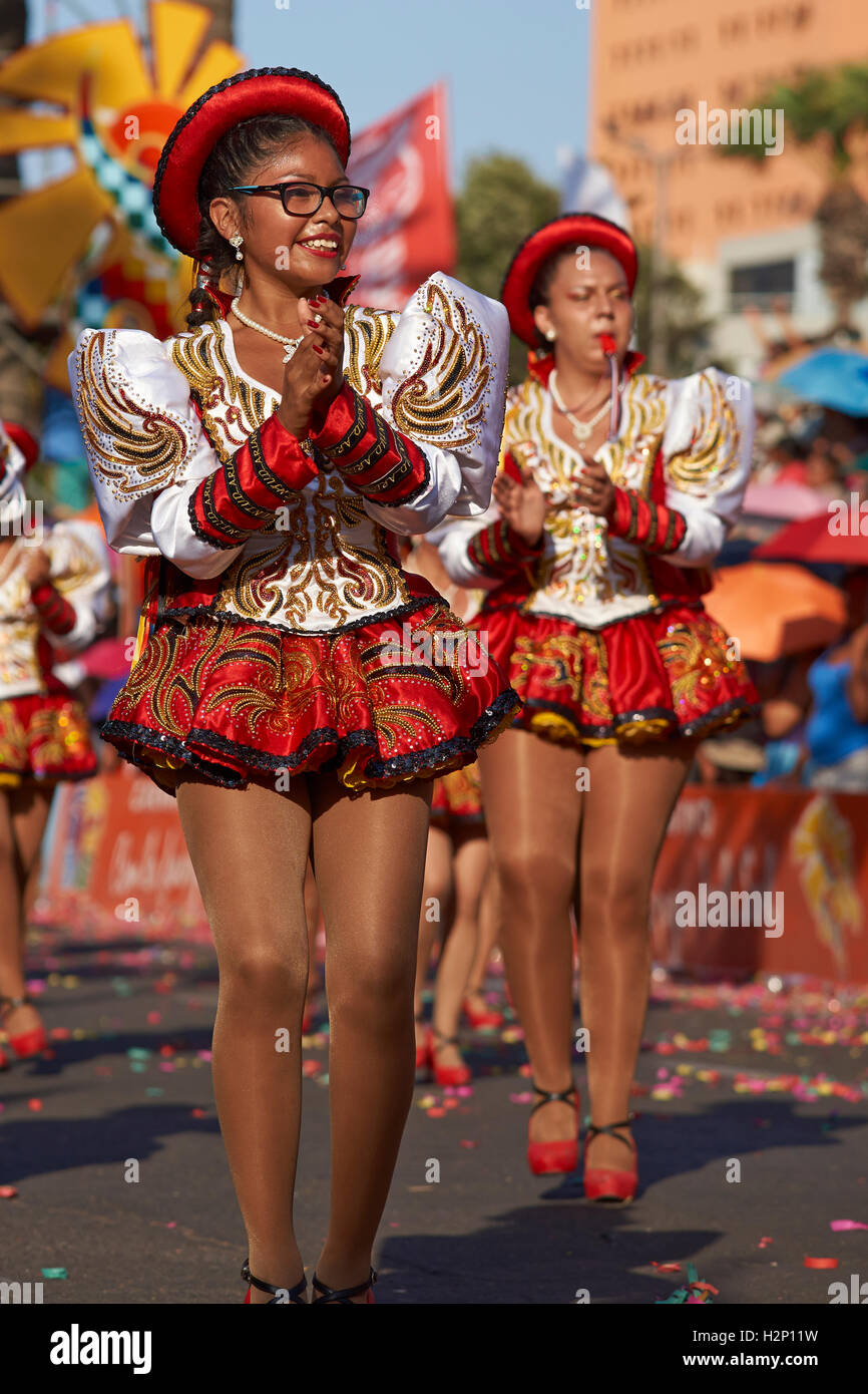 Carnaval Andino con la Fuerza del Sol in Arica, Chile. Stockfoto