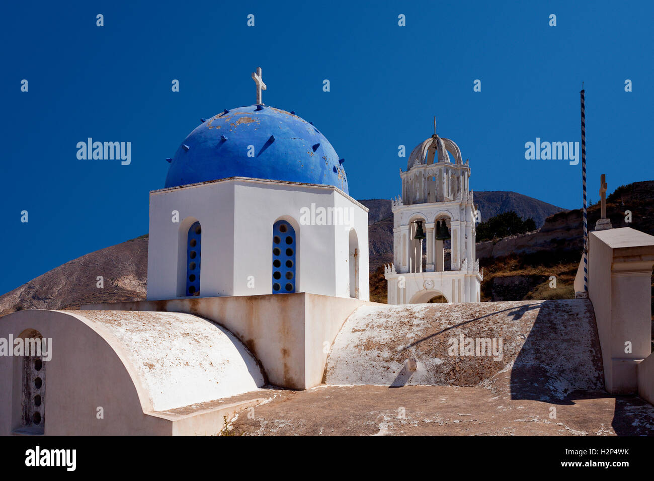 Blaue Kuppelkirche in Naxos, Griechenland Stockfoto