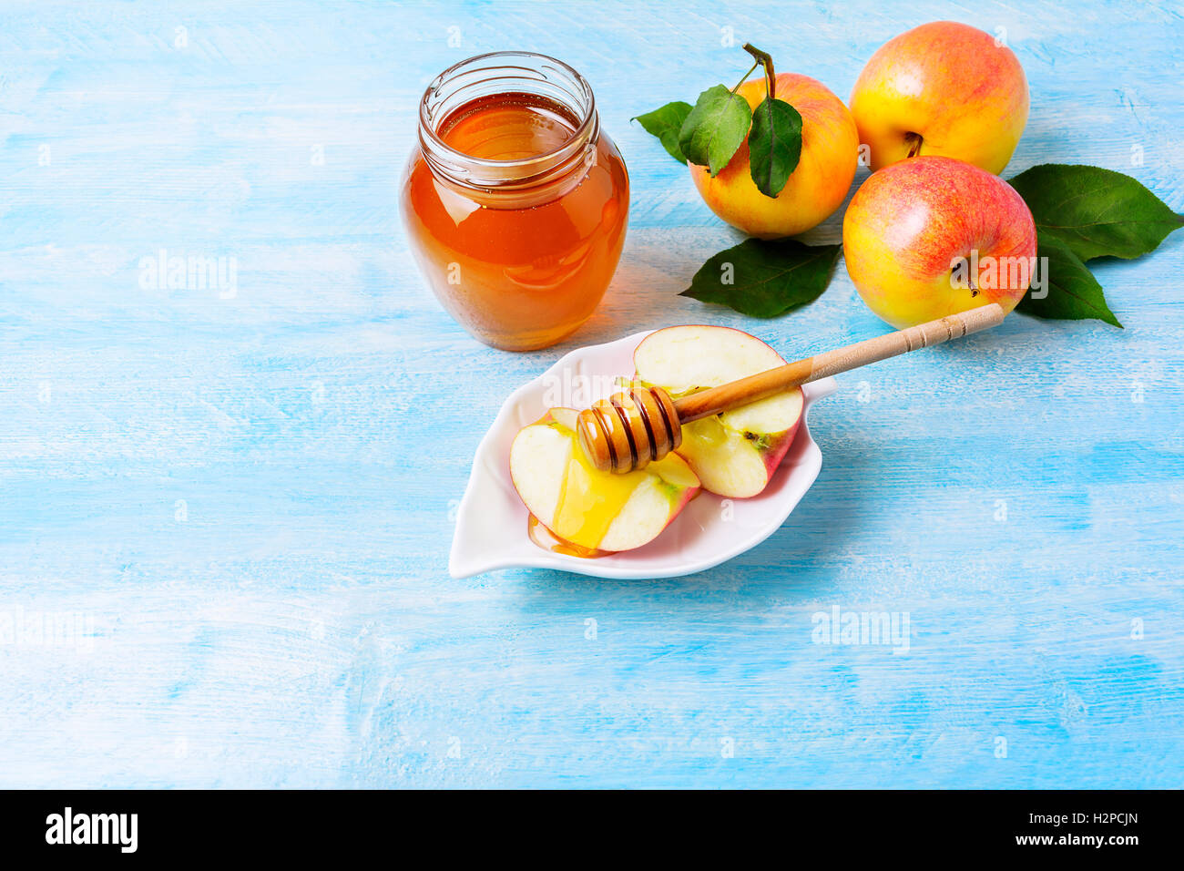Apfel honig hintergrund -Fotos und -Bildmaterial in hoher Auflösung – Alamy