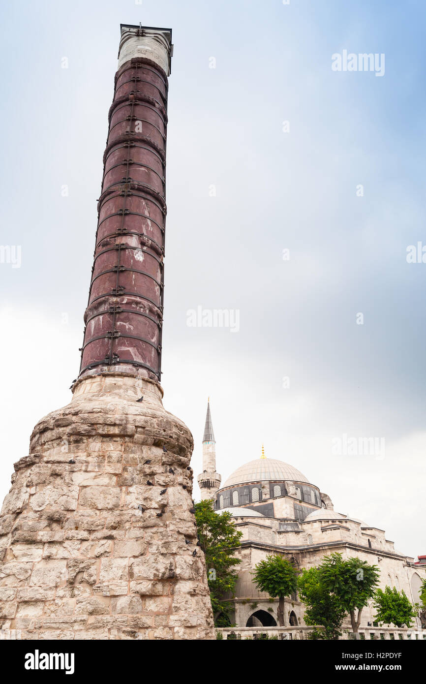 Spalte von Constantine auch bekannt als der Stein verbrannt oder die verbrannte Säule ist eine römische monumentale Säule gebaut auf Befehl Stockfoto