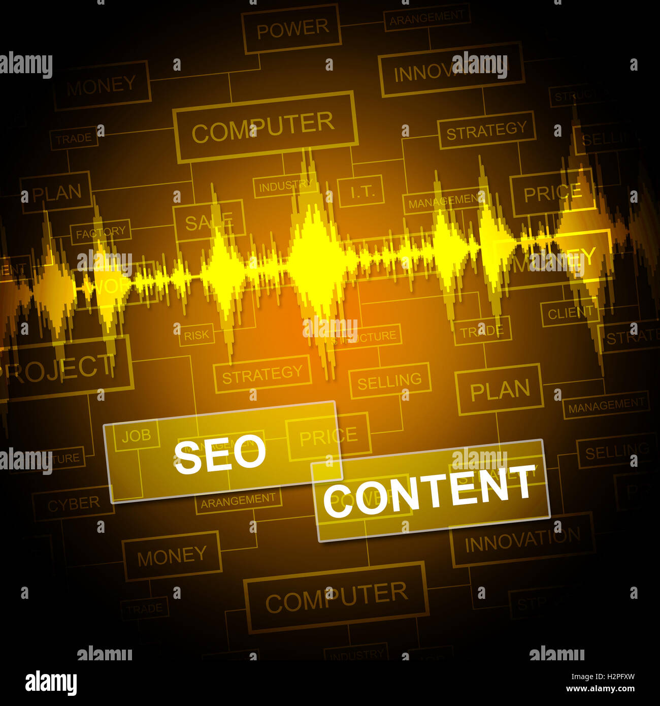 SEO-Content Vertretung Suchmaschine und Artikel Stockfoto