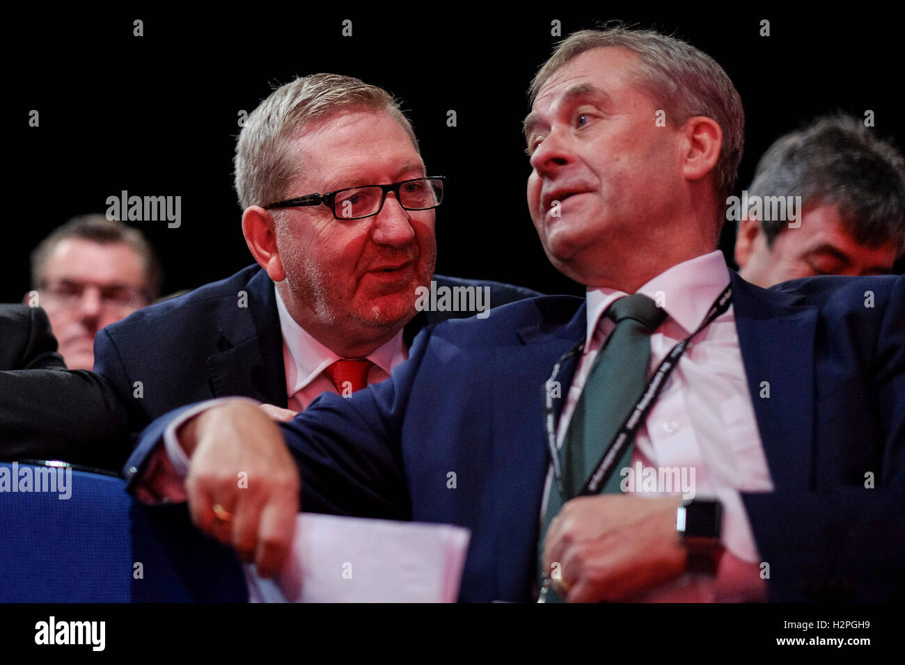 Party Arbeitskonferenz am 26.09.2016 in Liverpool ACC, Liverpool. Personen im Bild: Len McCluskey, Generalsekretär der Union vereinigen. Bild von Julie Edwards. Stockfoto