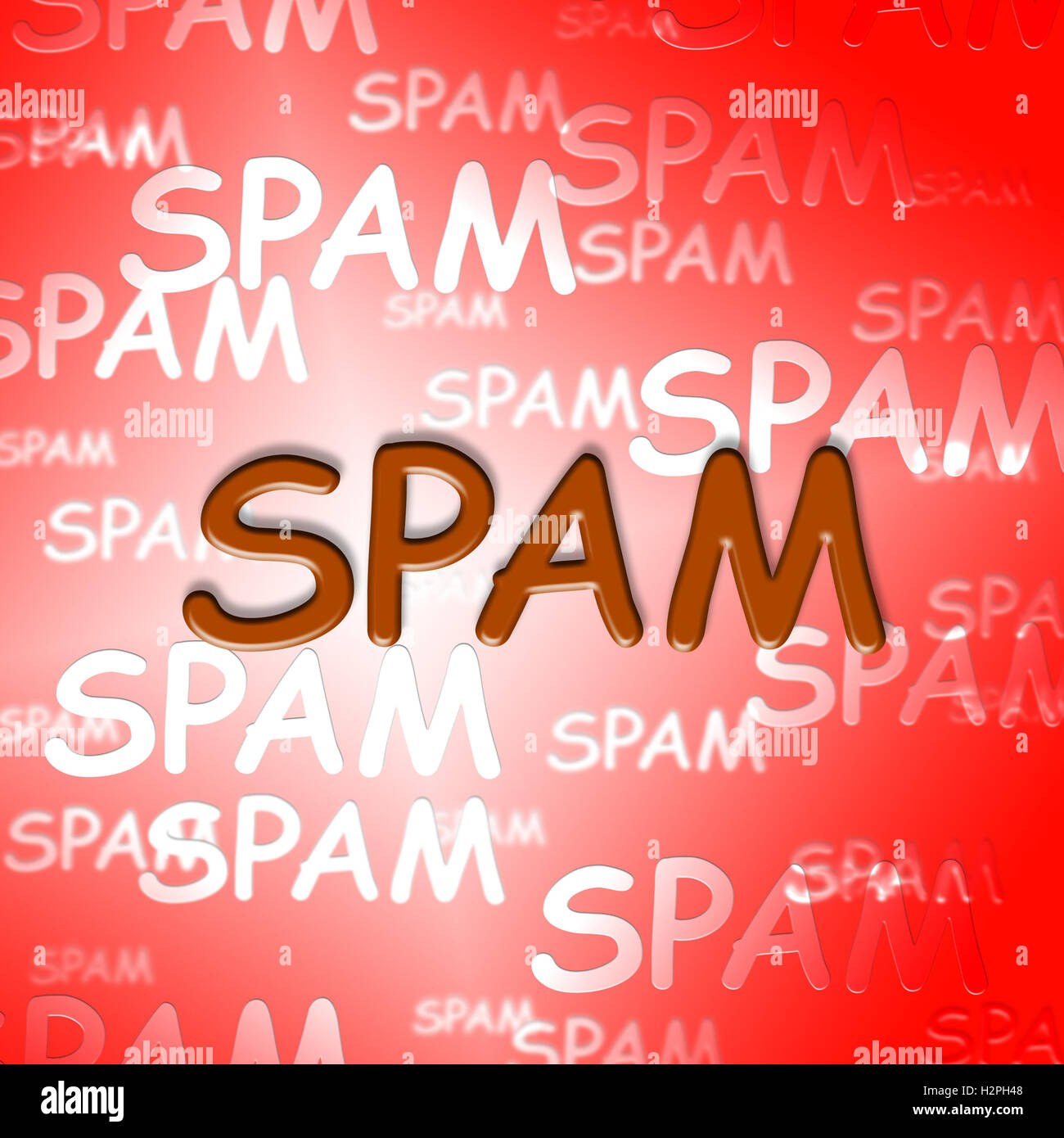 Spam-Wörtern, die Junk-Mail E-Mail Online Stockfoto