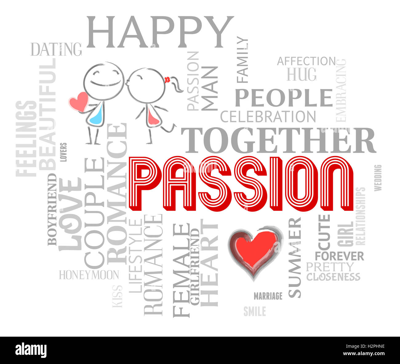 Leidenschaft-Worte zeigen zu finden, Liebe und Mitgefühl Stockfoto