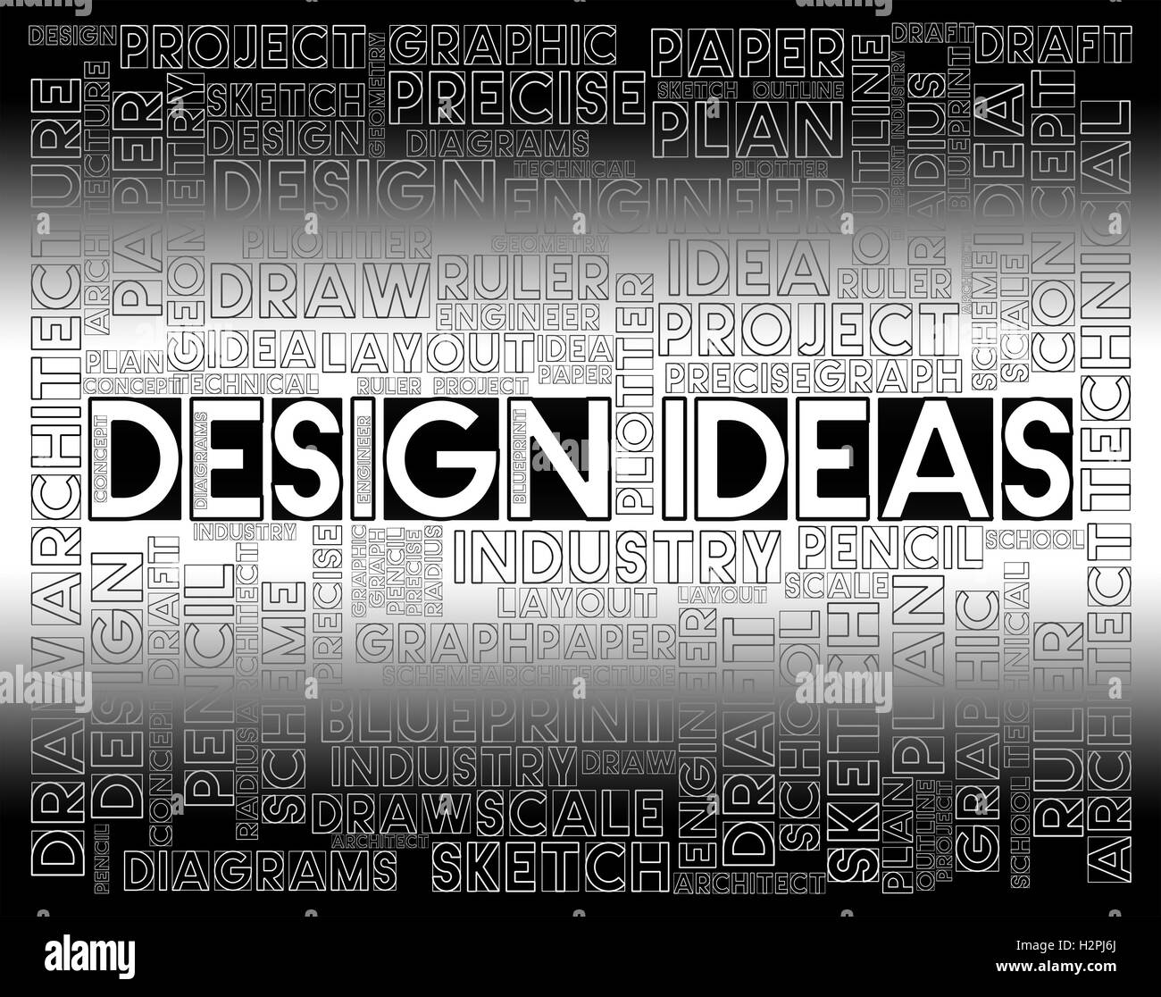 Design-Ideen, die darauf hinweist, grafische Kreativität und Konzepte Stockfoto