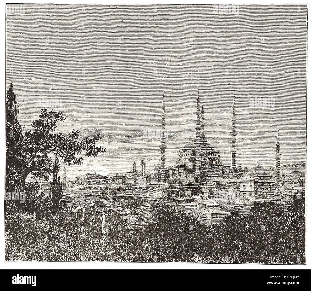 Anzeigen IN ADRIANOPEL — die Moschee des SELIM II. - von "Cassell es illustrierte Weltgeschichte" - 1882 Stockfoto