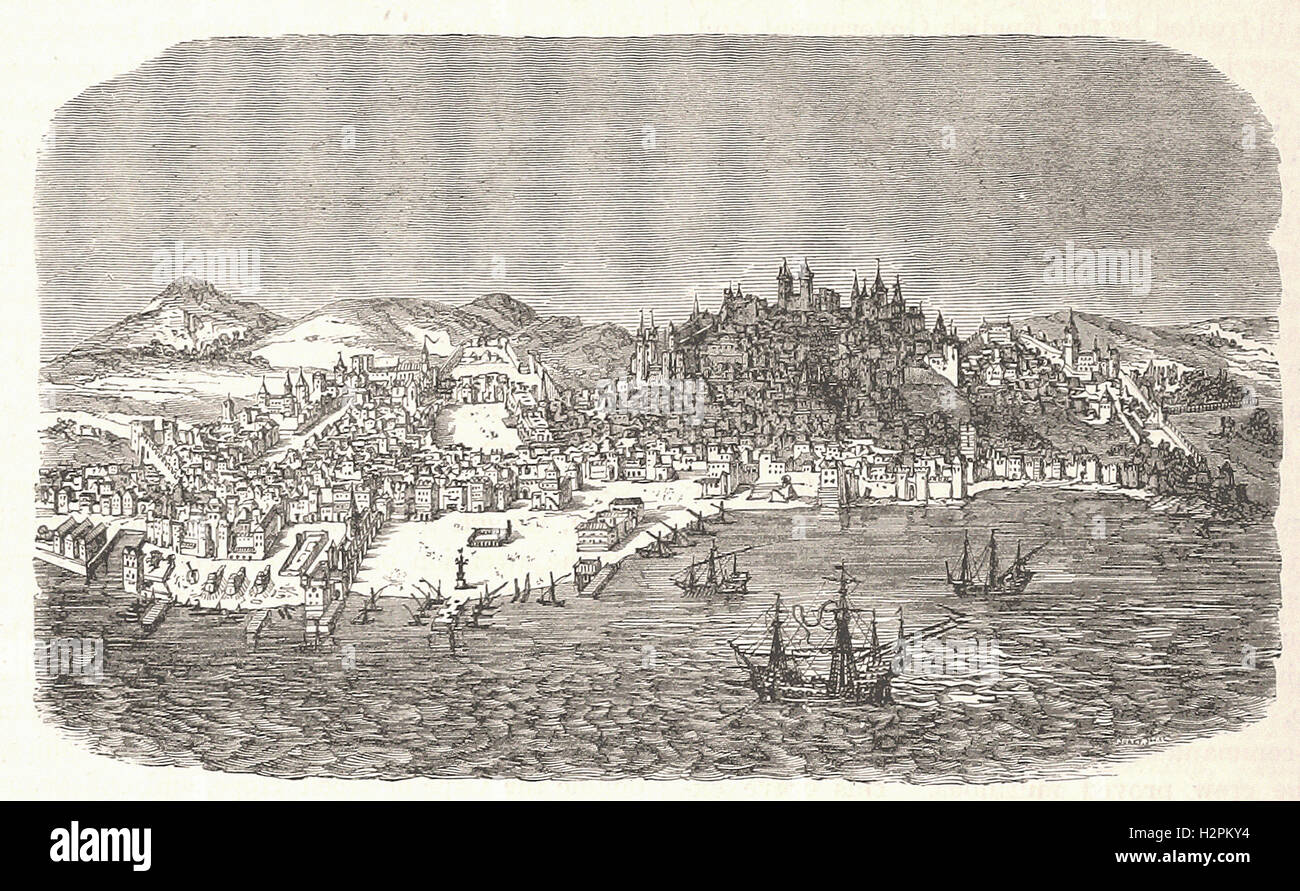 Lissabon im sechzehnten Jahrhundert - aus "Cassell es illustrierte Universal-Historie - 1882 Stockfoto