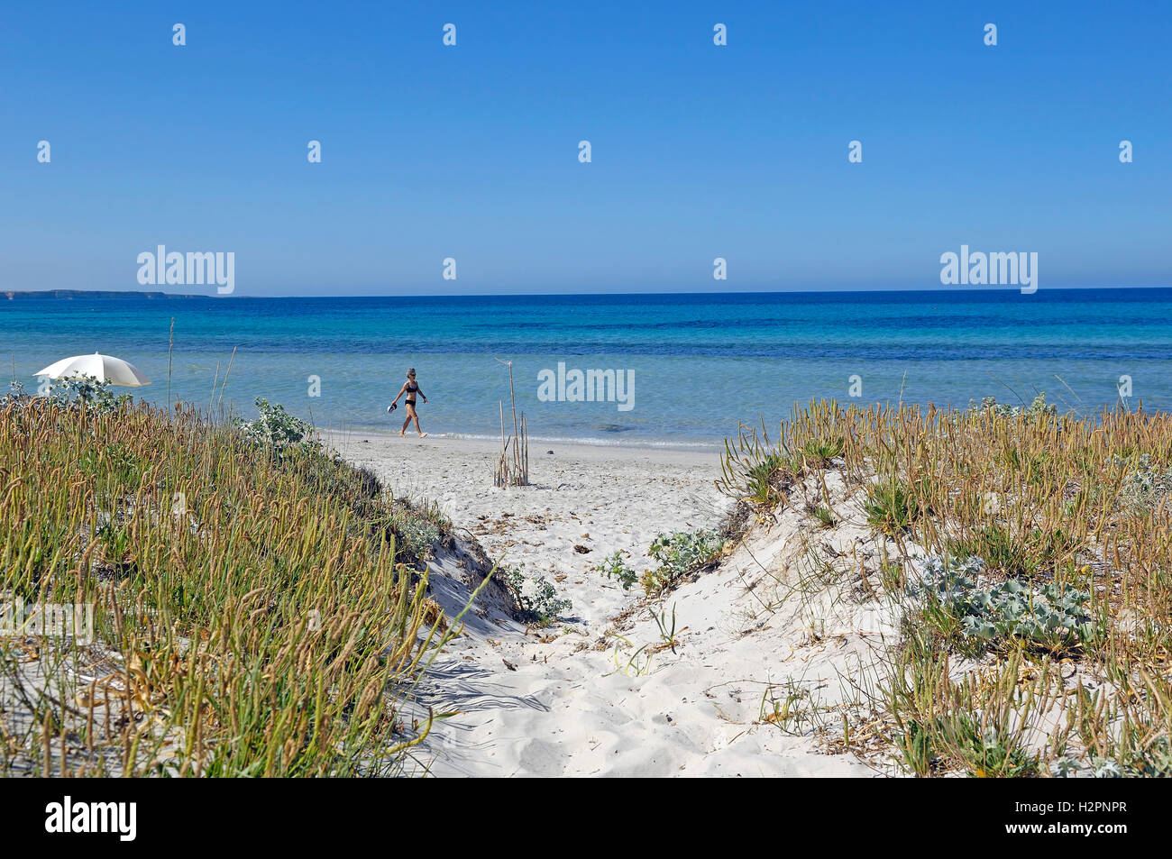 ein Blick auf den Strand von Putzu Idu, Sardinien, Italien Stockfoto
