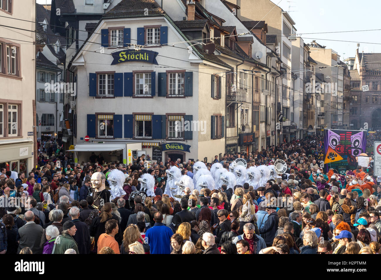 Karnevalsumzug in Basel, Schweiz Stockfoto