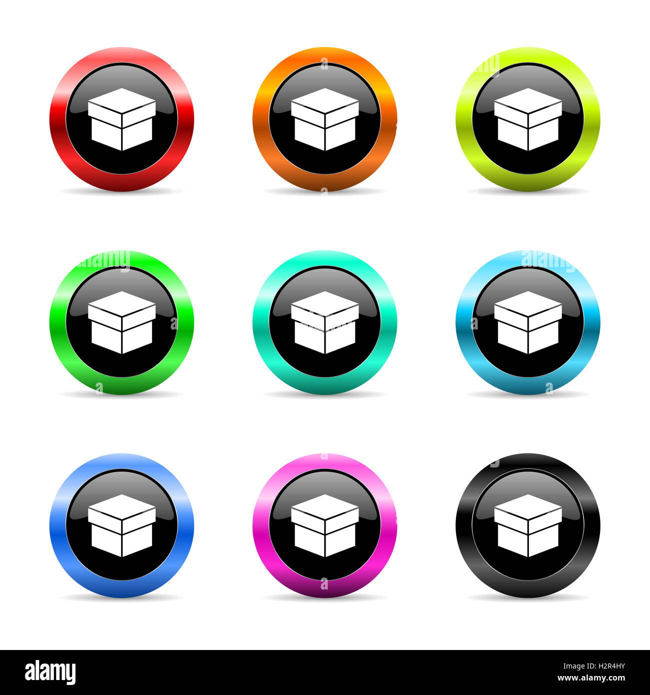 Box-Web Icons set Stockfoto
