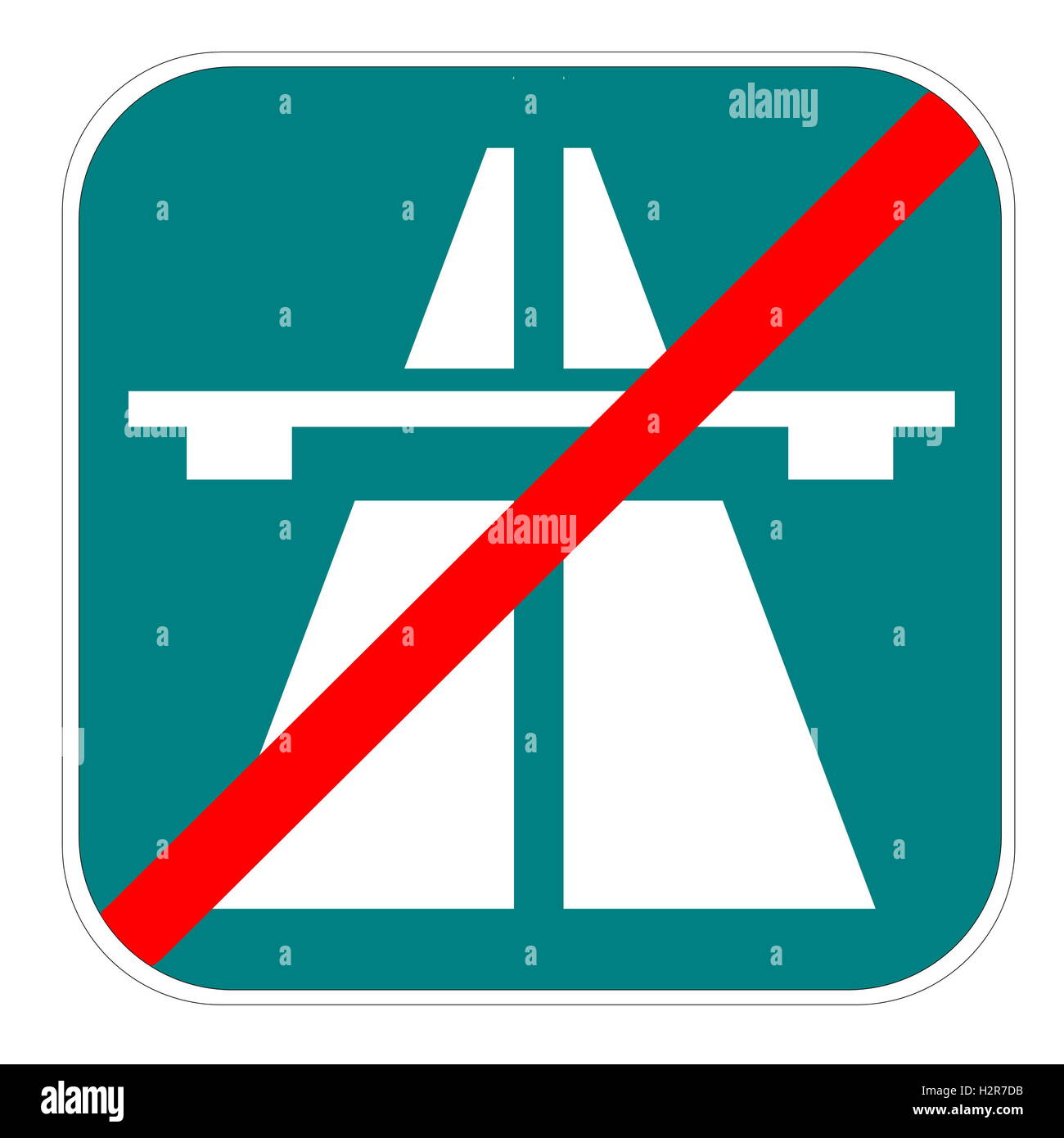 Schweizer Autobahn-Ende-Symbol Stockfoto