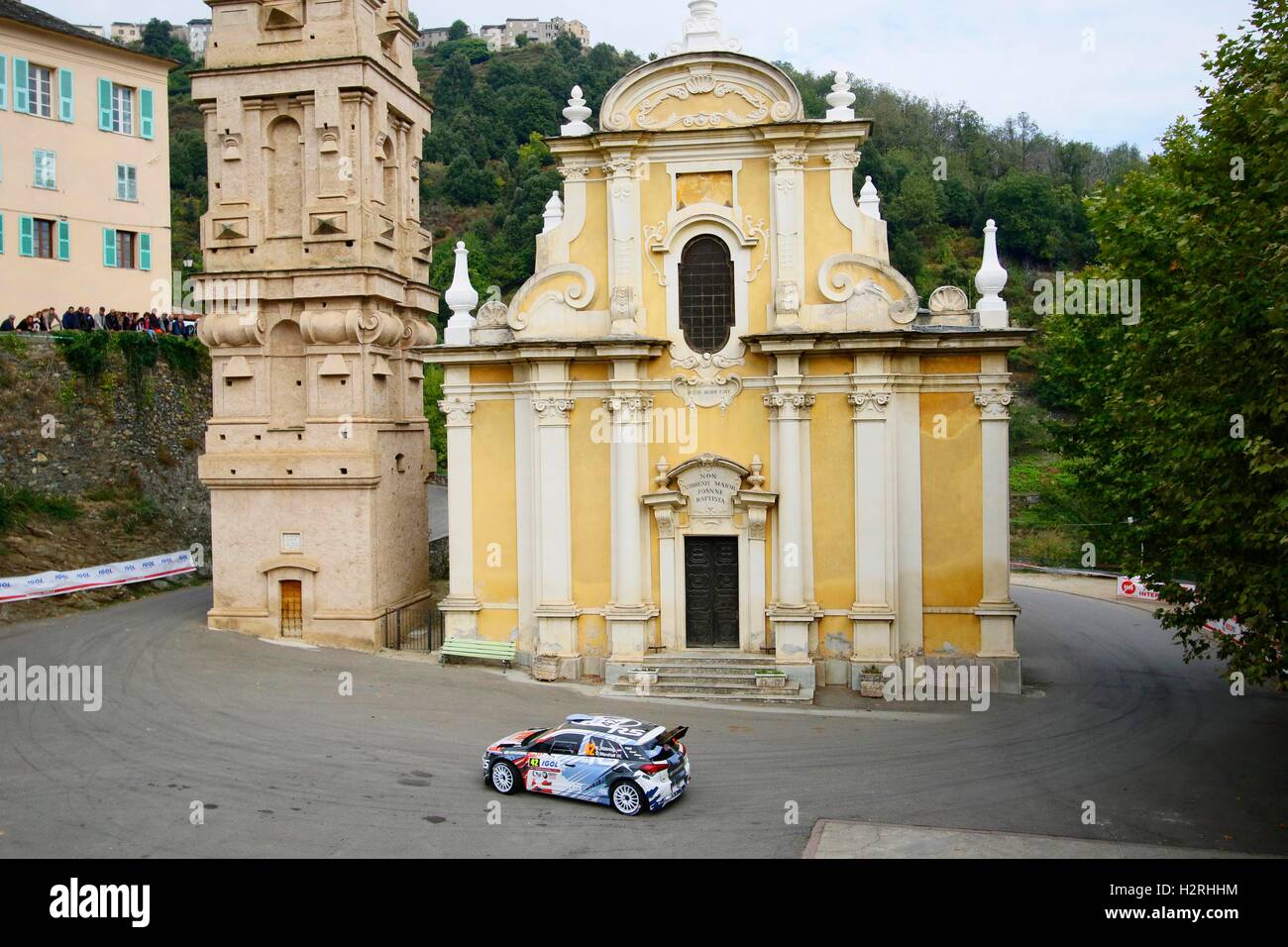 Bastia, Korsika. 1. Oktober 2016. WRC-Rallye von Korsika. KEVIN ABBRING und SEBASTIAN MARSHALL HYUNDAI I20 R5 Credit: Action Plus Sport/Alamy Live News Stockfoto