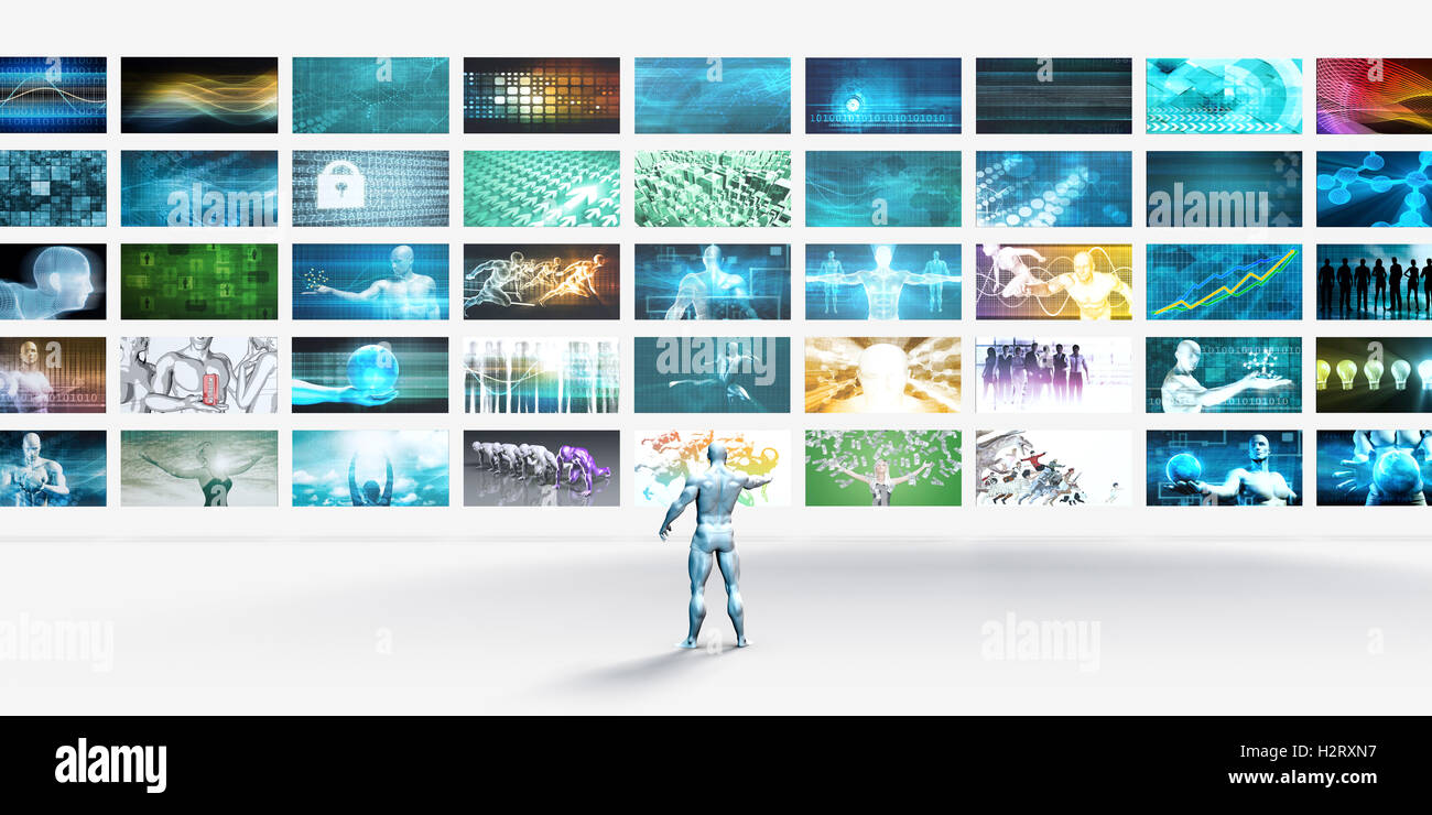 Video-Marketing Analytics und Analyse-Technologie-Konzept Stockfoto