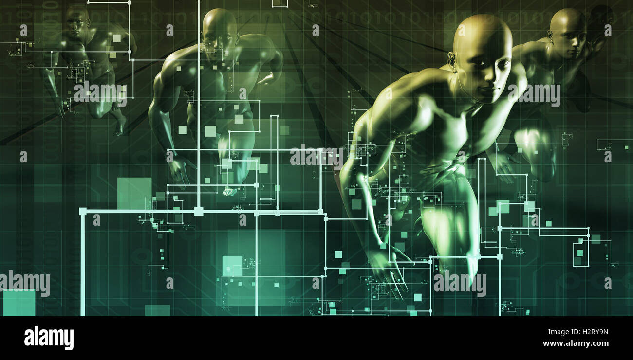 Kreative Technik und angewandte Lösungen als Konzept Stockfoto