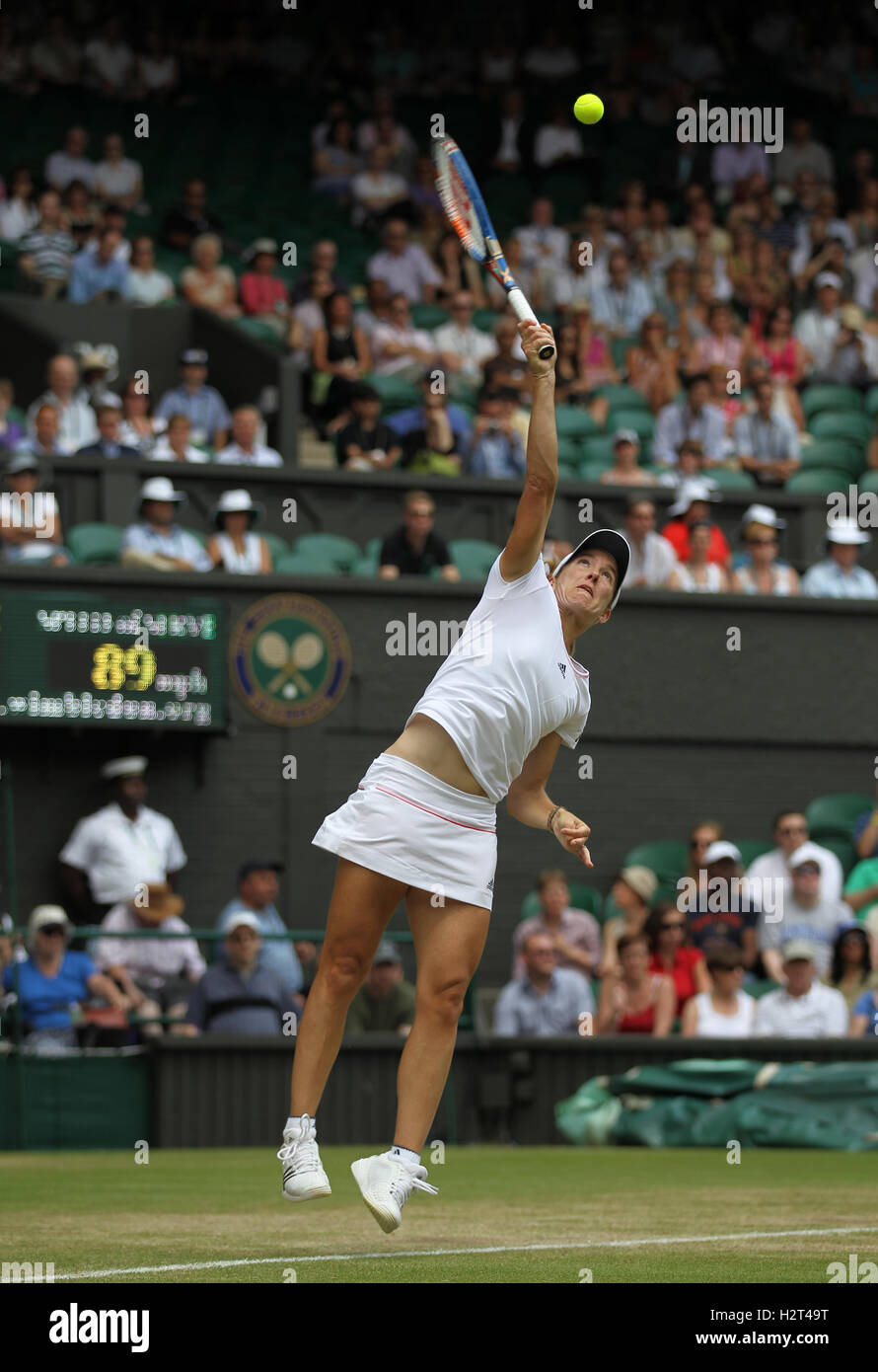 Justine Henin, Wimbledon 2010 ITF Grand-Slam-Turnier, Wimbledon, England, Vereinigtes Königreich, Belgien Stockfoto