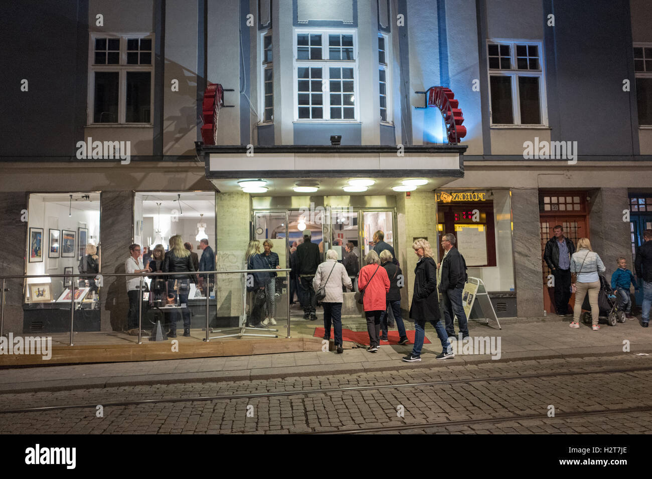 Jährliche Kulturnacht in Norrköping, Schweden - ein Fest der bildenden Kunst Stockfoto