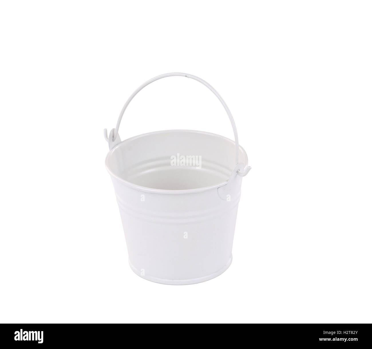 Weißmetall Eimer. Stockfoto