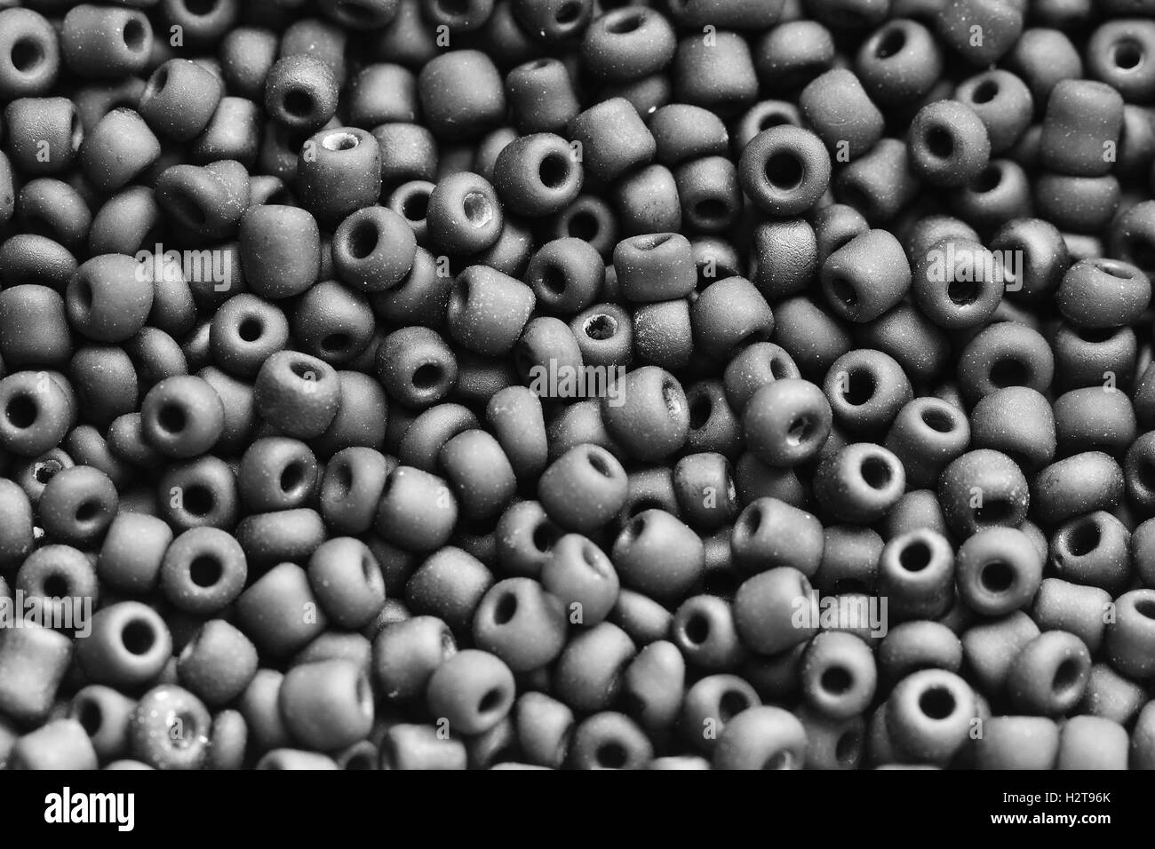 Perlen der schwarzen Farbe Nahaufnahme Makro-Foto Stockfoto